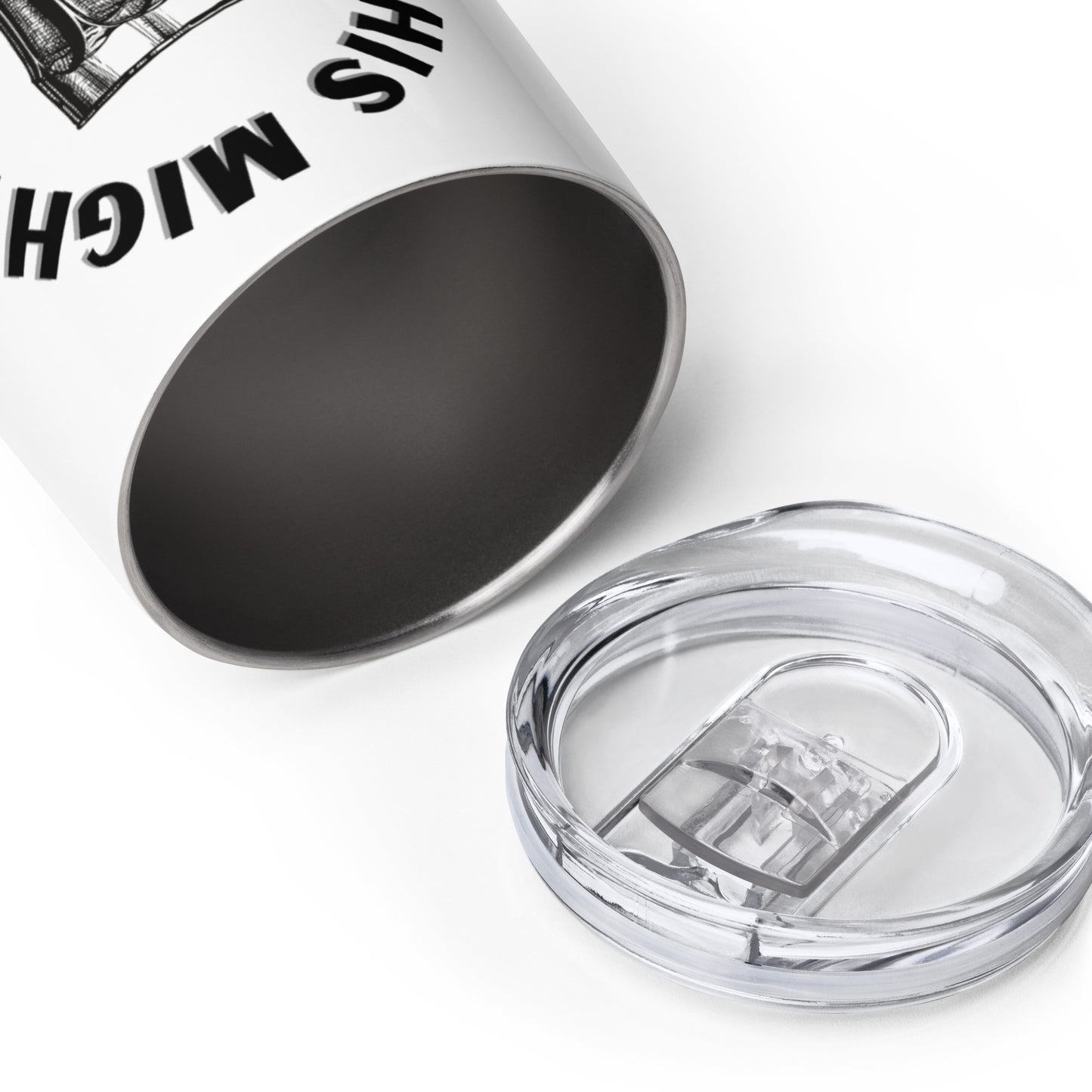 Open wine tumbler with 'This Might Be Vodka' text around a clear glass.